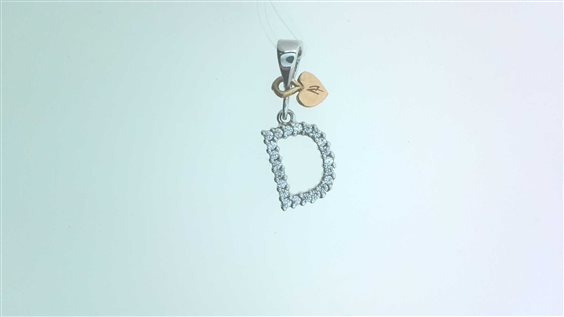 Pendente Sommer Donna CUORE+LETTERA in Oro Cubic Zirconia -D- ZIRC P US/Z 0.90 BR - -D- ZIRC P US/Z 0.90 BR